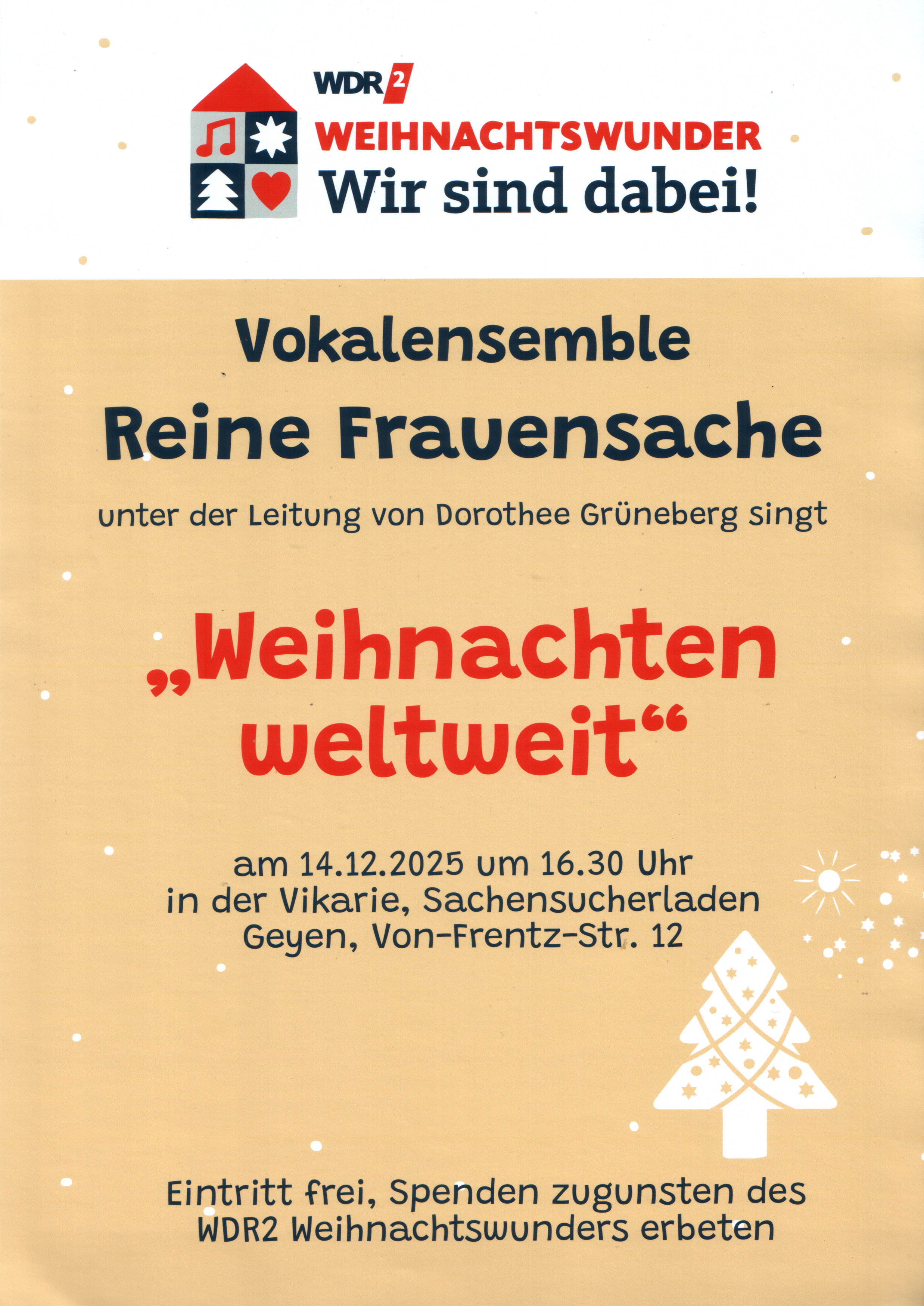 Plakat für Benefitz-Konzert in Geyen am 14.12.2025